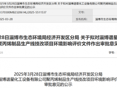 淄博谱星，聚丙烯制品生产线技改项目公示
