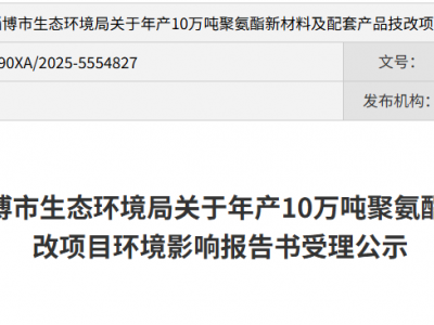尚正新材料年产10万吨聚氨酯项目，公示！